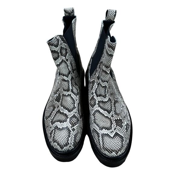 Allsaints NWOB Billie Snake Print Leather Chelsea Platform Boots Size 39 (US 9) - Picture 5 of 7